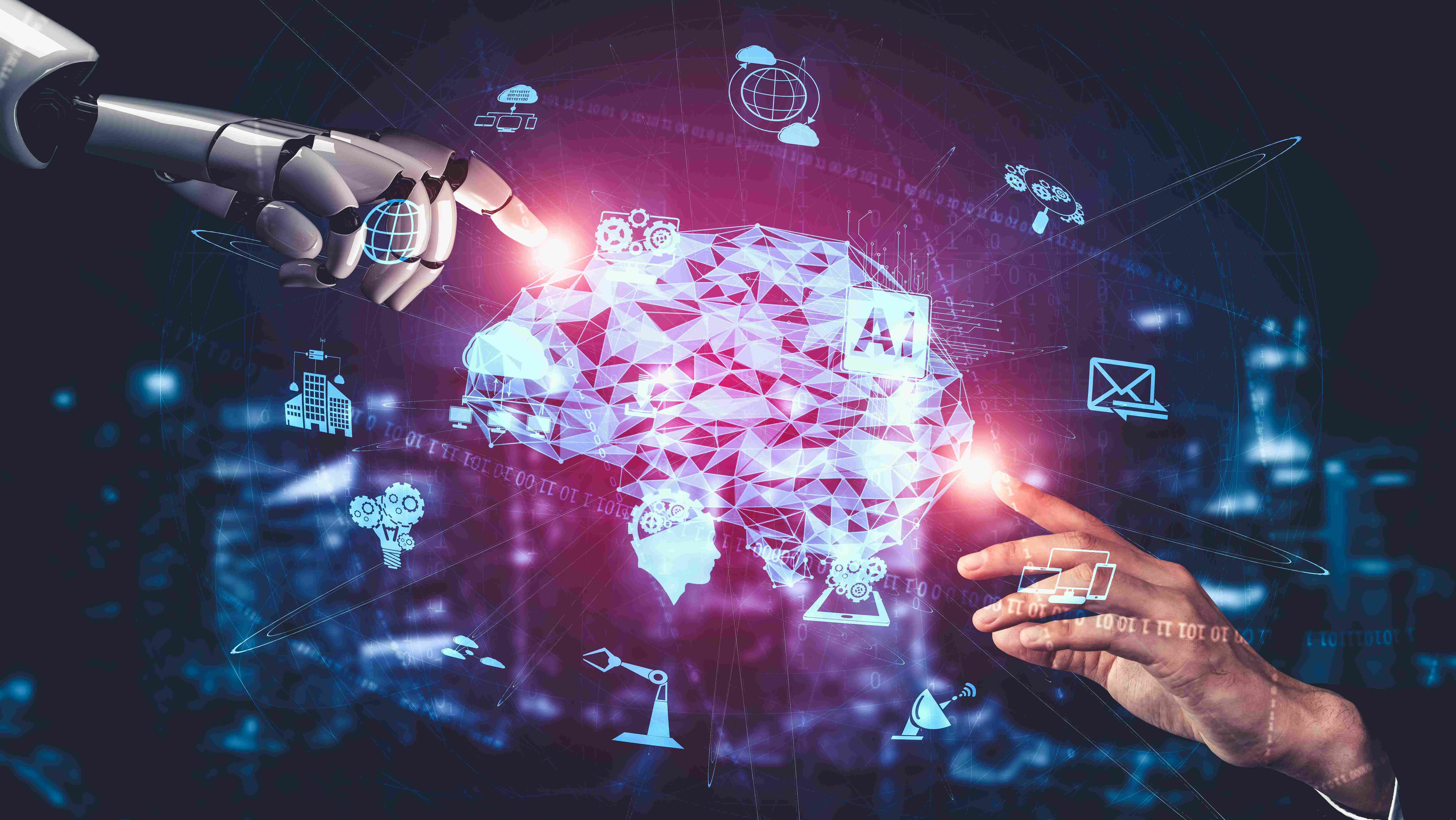 摄图网_330230280_AI 机器人机器人或机器人的未来人工智能和机器学习挖掘软件商业智力男人思维电脑手臂编程现实(非企业商用).jpg